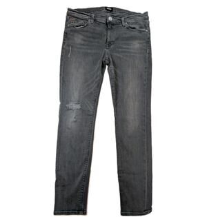 Hudson Krista Super Skinny Ankle Jeans Womens 31 Gray Distressed Stretch